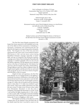 New Jersey At Gettysburg Guidebook